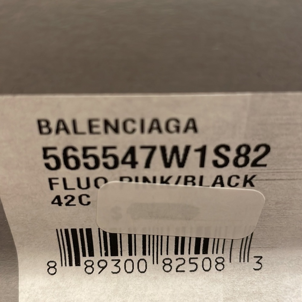 Balenciaga rubber pvc pool slides neon pink logo flats sandals sz 42 - Picture 10 of 10